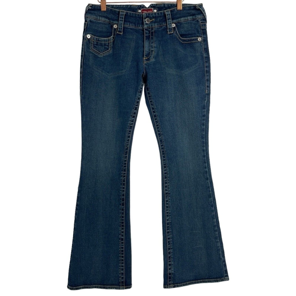 VTG Y2K Tommy Jeans Red Label Premium Denim Low Rise Flare Leg Juniors Size 11